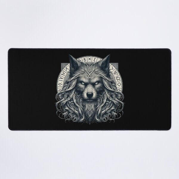 Item preview, Wolf Fenrir Norse Mythology Viking Warrior designed and sold by TomFrontierArt.