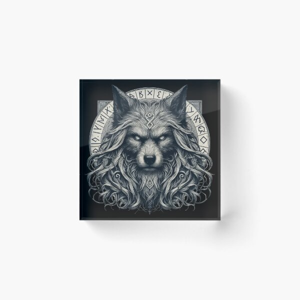 Item preview, Wolf Fenrir Norse Mythology Viking Warrior designed and sold by TomFrontierArt.