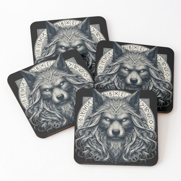Item preview, Wolf Fenrir Norse Mythology Viking Warrior designed and sold by TomFrontierArt.