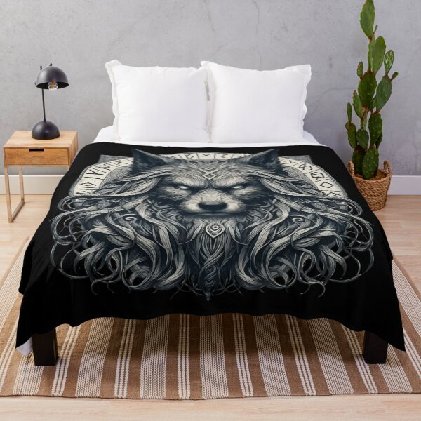 Item preview, Wolf Fenrir Norse Mythology Viking Warrior designed and sold by TomFrontierArt.