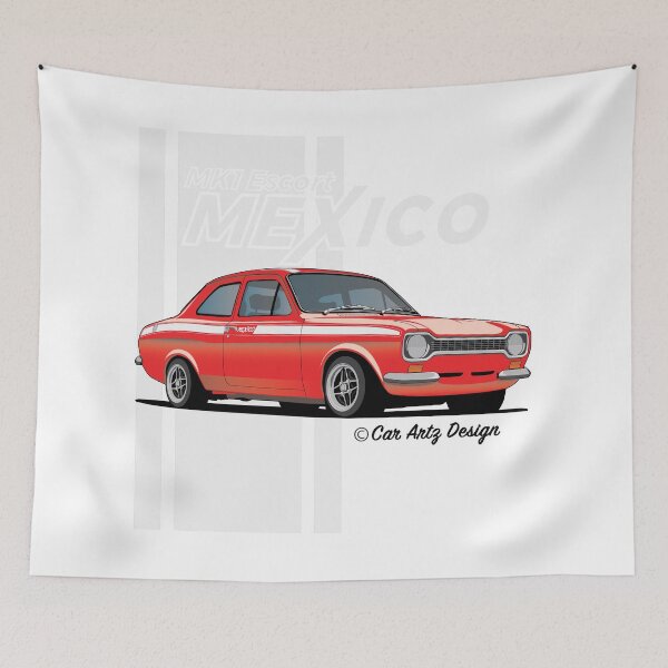 Item preview, Mk1 Escort Mexico (Red + White) designed and sold by SketchMyRide.