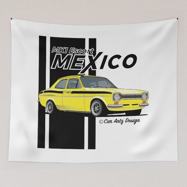 Item preview, Mk1 Escort Mexico (Yellow + Black) designed and sold by SketchMyRide.