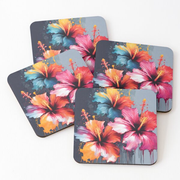 Item preview, Colorful Aquarel Hibiscus Flowers designed and sold by JZDezignsz.