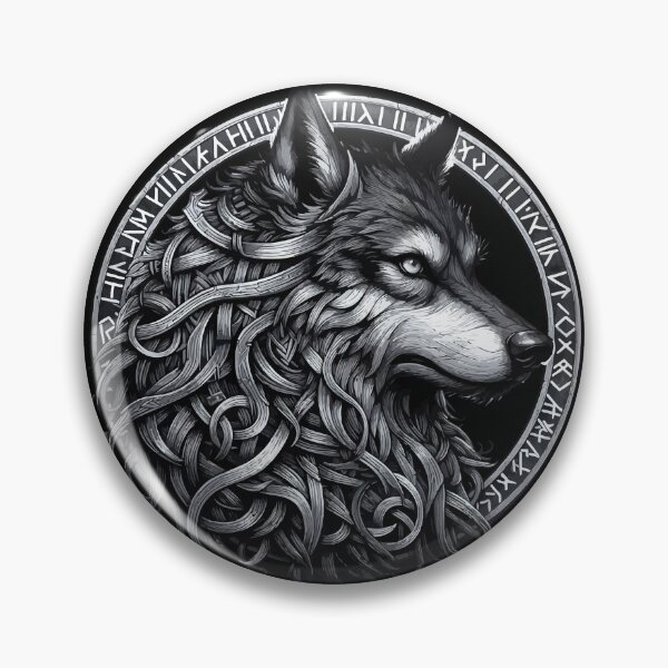Artikelvorschau, Wolf Fenrir Nordische Mythologie Wikingerkrieger entworfen und verkauft von TomFrontierArt.