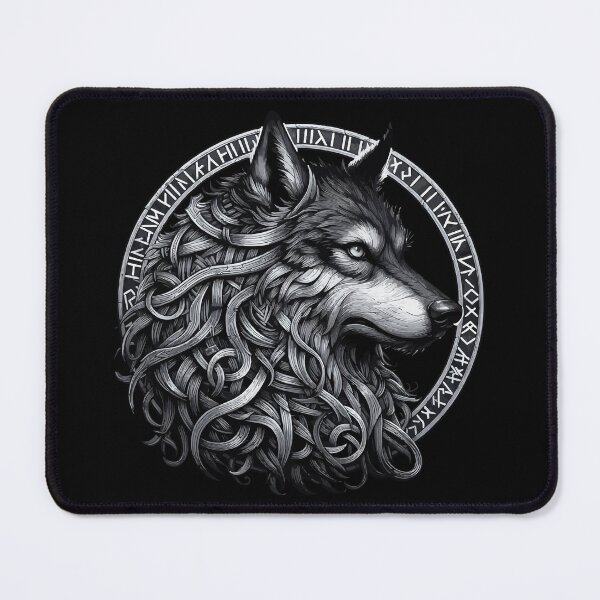 Item preview, Wolf Fenrir Norse Mythology Viking Warrior designed and sold by TomFrontierArt.