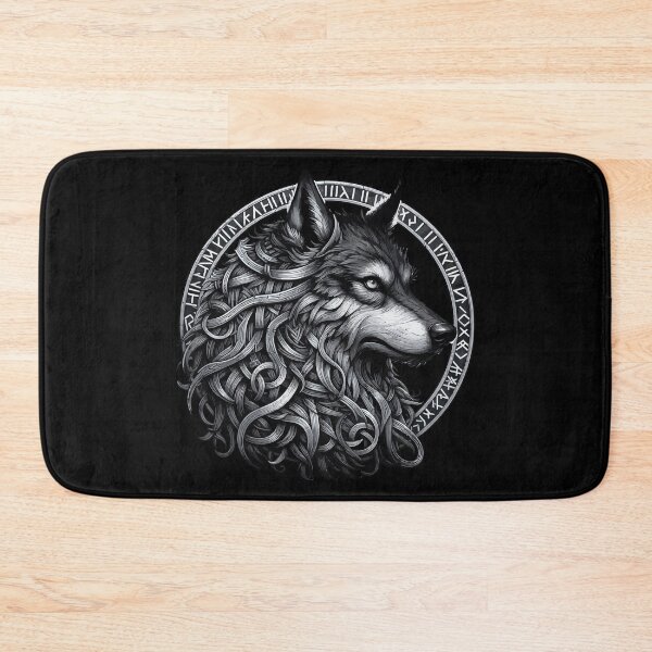 Item preview, Wolf Fenrir Norse Mythology Viking Warrior designed and sold by TomFrontierArt.