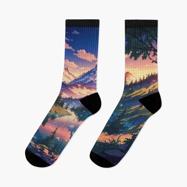 Item preview, A majestic landscape showing a fairy-tale land with mountains and a lake designed and sold by AllPrintForYou.