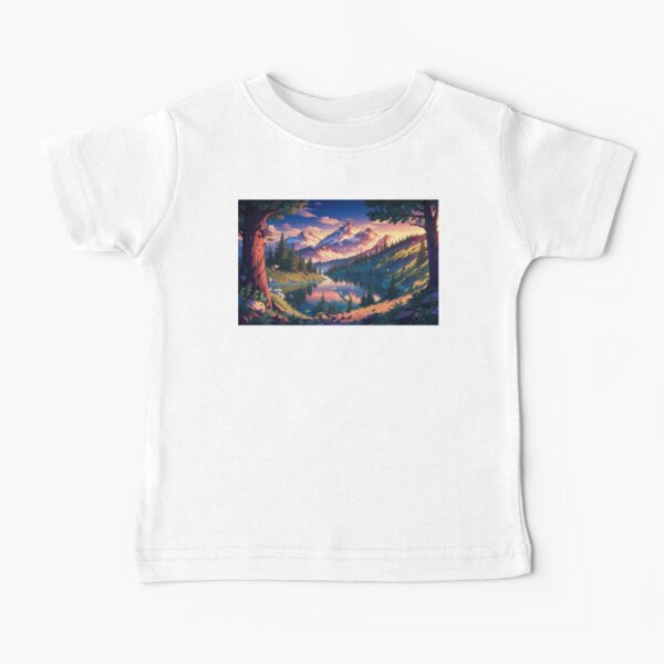 Item preview, A majestic landscape showing a fairy-tale land with mountains and a lake designed and sold by AllPrintForYou.