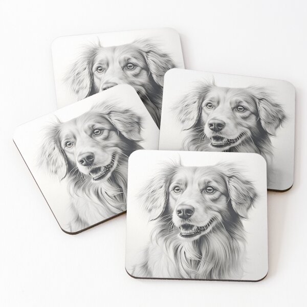 Item preview, Black and white dog pencil drawing designed and sold by Pencil-Art.