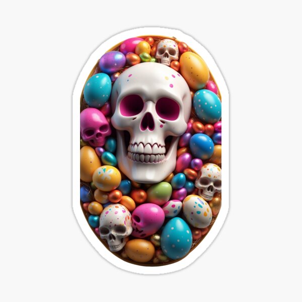 Item preview, 3D Stickers and magnets Easter egg skulls patterns-22 designed and sold by RMJDigi.