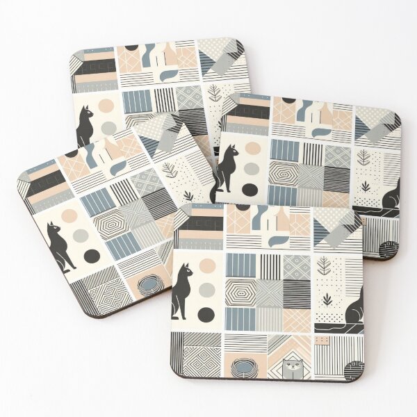Item preview, Sleek Feline Forms - Minimalist Cat Pattern designed and sold by JL-PhoneCases.