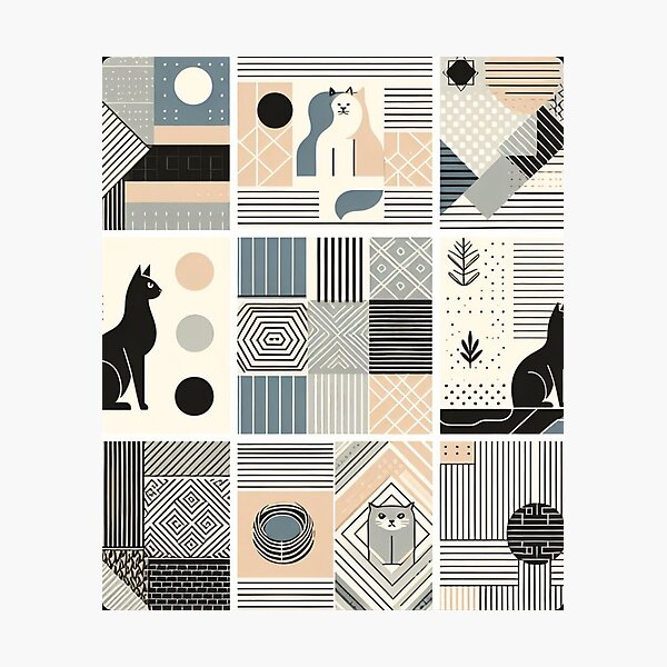 Item preview, Sleek Feline Forms - Minimalist Cat Pattern designed and sold by JL-PhoneCases.