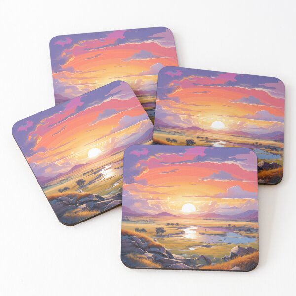 Item preview, Pink Sunset Plains designed and sold by PrintPulseInk.