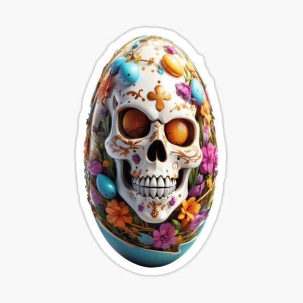 Item preview, 3D Stickers and magnets Easter egg skulls patterns-47 designed and sold by RMJDigi.