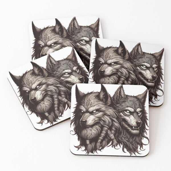 Item preview, Two Wolfs Norse Mythology Viking Warrior designed and sold by TomFrontierArt.