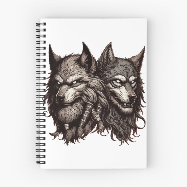 Item preview, Two Wolfs Norse Mythology Viking Warrior designed and sold by TomFrontierArt.