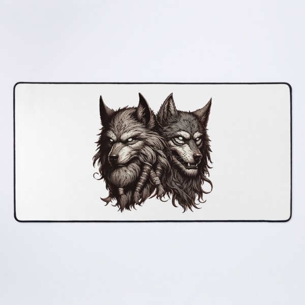 Item preview, Two Wolfs Norse Mythology Viking Warrior designed and sold by TomFrontierArt.