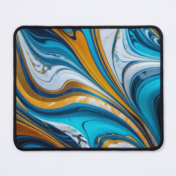 Item preview, Abstract Blue Yellow White Marble Pattern designed and sold by TheArtOfPat.