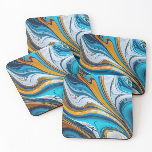 Item preview, Abstract Blue Yellow White Marble Pattern designed and sold by TheArtOfPat.