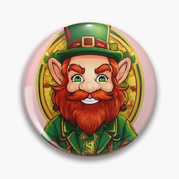 Item preview, Happy Saint Patrick's Day bearded leprechaun in a hat, with gold designed and sold by JaroDesign2023.