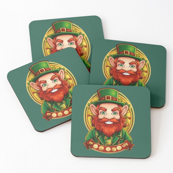 Item preview, Happy Saint Patrick's Day bearded leprechaun in a hat, with gold designed and sold by JaroDesign2023.