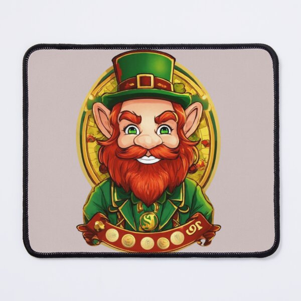 Item preview, Happy Saint Patrick's Day bearded leprechaun in a hat, with gold designed and sold by JaroDesign2023.
