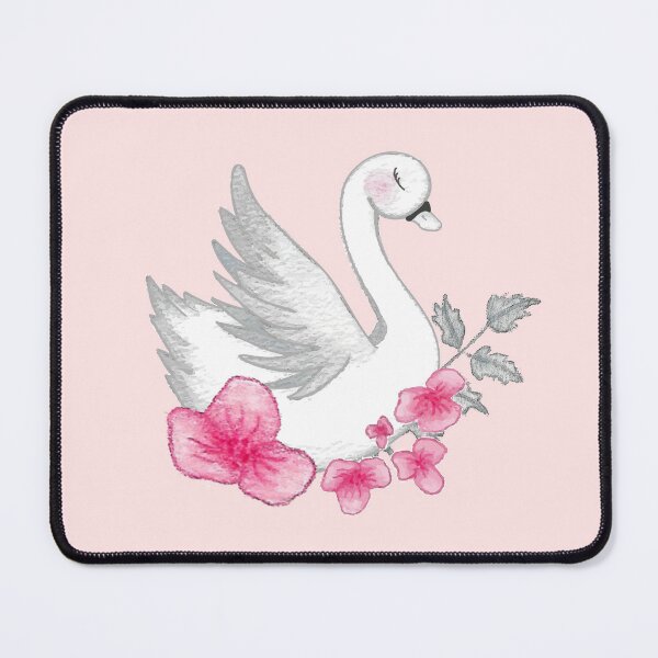 Item preview, Elegant Swan with Pink Flowers - Versatile Watercolor Design designed and sold by CheekyColours.