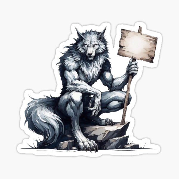 Item preview, A werewolf with a poster designed and sold by Luz.