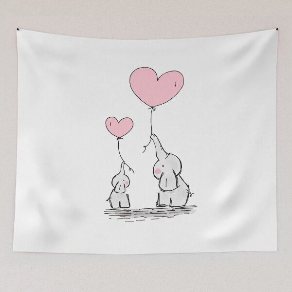 Item preview, Love between two cute elephants designed and sold by Timoti-Shop.