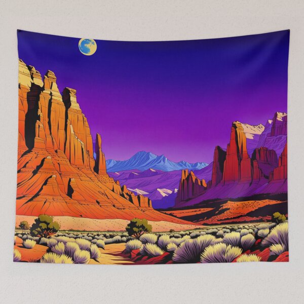 Item preview, Capitol Reef with Moon Violet Sky designed and sold by Secondearth.