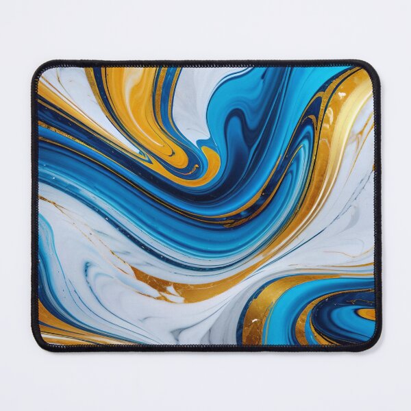 Item preview, Abstract Blue Yellow White Marble Pattern designed and sold by TheArtOfPat.