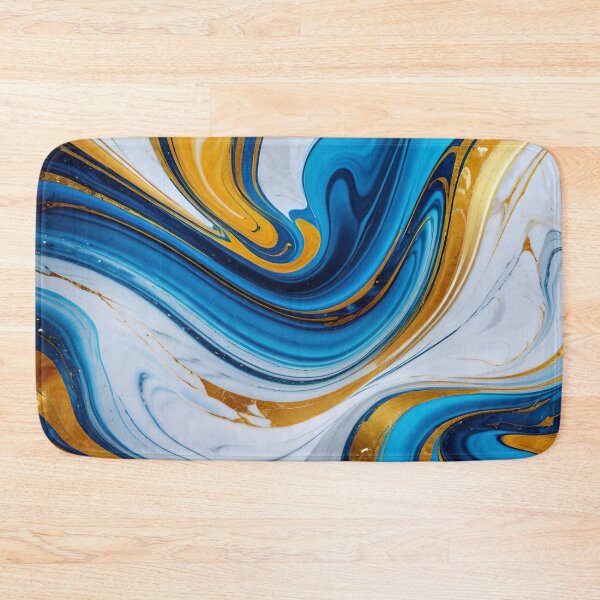 Item preview, Abstract Blue Yellow White Marble Pattern designed and sold by TheArtOfPat.