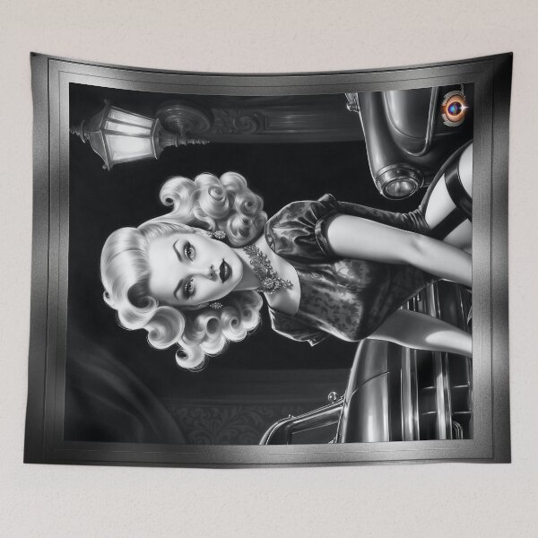 Item preview, Trapped By Coupes Pin Up Girl Stunning AI Concept Art Illustration Portrait by Xzendor7 designed and sold by Xzendor7 Digital Art Creations.