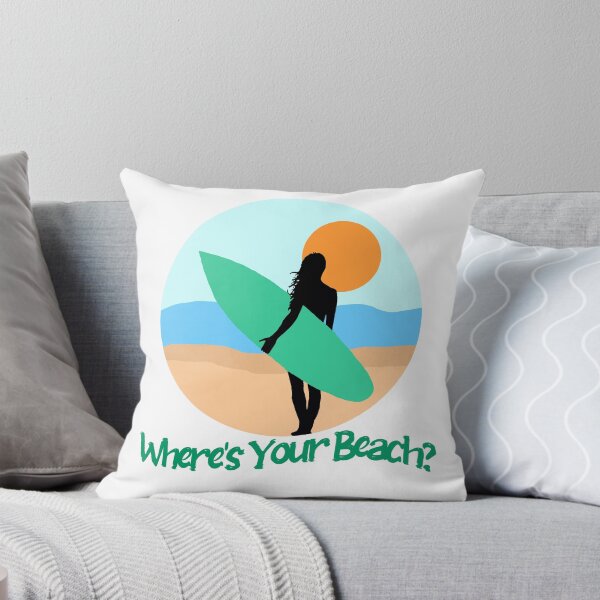 Item preview, Where's Your Beach? Surf Girl Silhouette designed and sold by CoastalCaptures.