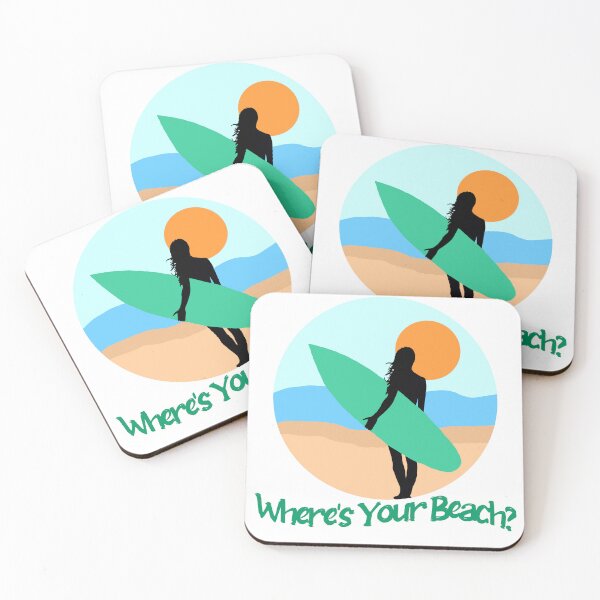 Item preview, Where's Your Beach? Surf Girl Silhouette designed and sold by CoastalCaptures.