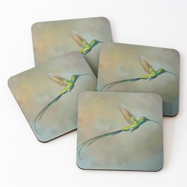 Item preview, Long-tailed Sylph Hummingbird in Flight designed and sold by LivingArtClips.