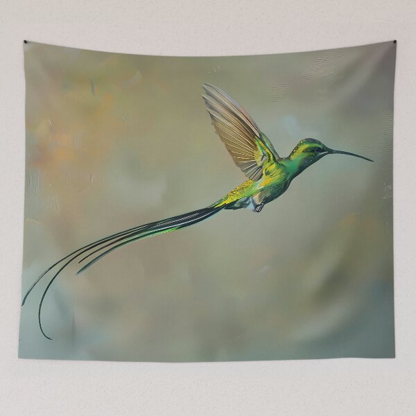 Item preview, Long-tailed Sylph Hummingbird in Flight designed and sold by LivingArtClips.
