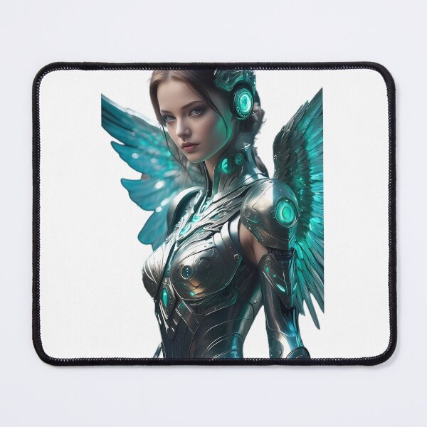 Item preview, "Whispers of the Celestial Realm: A Cybernetic Angel's Enchanted Encounter" designed and sold by Zivoo.