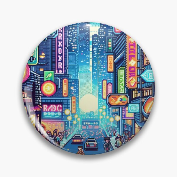 Item preview, Pixel City Sunset designed and sold by DreamAlongArt.