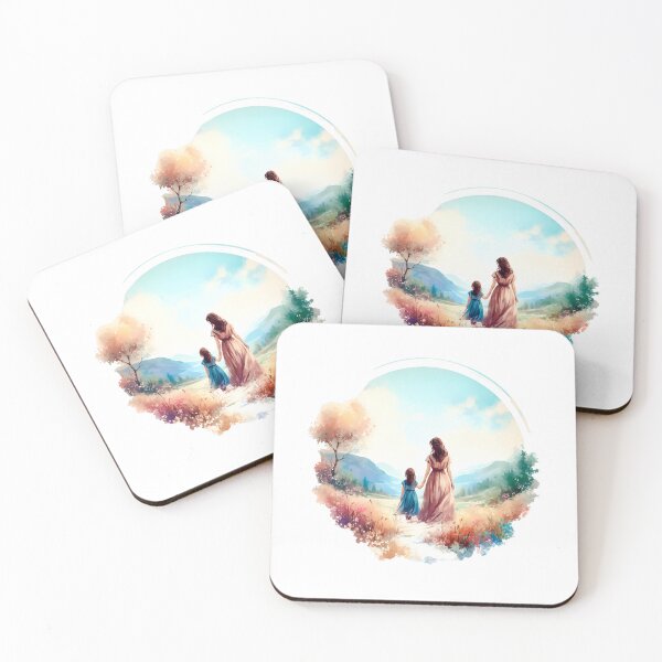 Artikelvorschau, Mutter und Tochter ein Spaziergang im Wald. Landschaft Muttertagsgeschenk entworfen und verkauft von SideKickCreates.