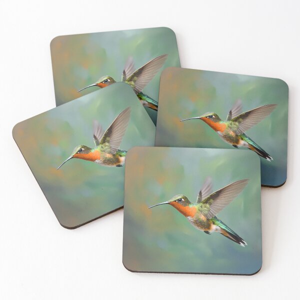 Item preview, Elegant Flight of the Hairy Hermit Hummingbird designed and sold by LivingArtClips.