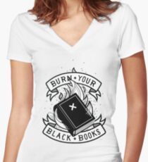 Burn Your Black Books Women's Fitted V-Neck T-Shirt