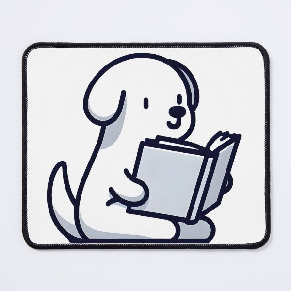 Item preview, Funny smart Dog Reading Book designed and sold by mrsaitama.