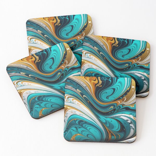 Item preview, Abstract Blue Gold White Marble Pattern designed and sold by TheArtOfPat.