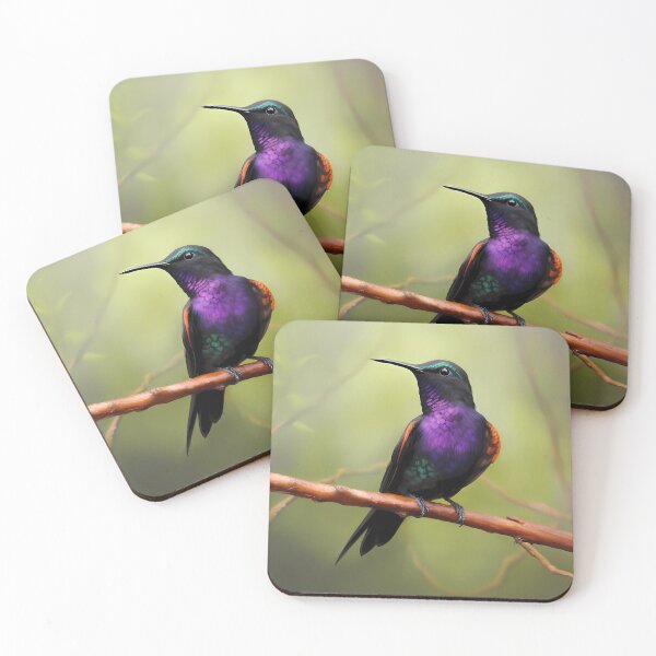 Item preview, Velvet-purple Coronet Hummingbird Splendor designed and sold by LivingArtClips.