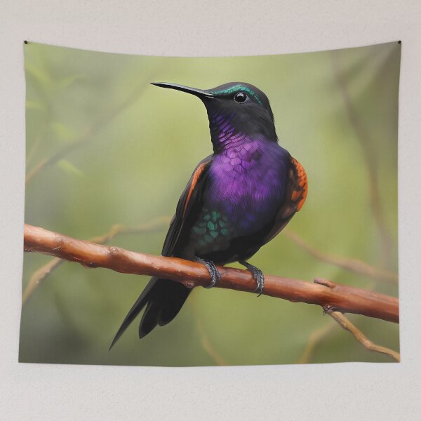Item preview, Velvet-purple Coronet Hummingbird Splendor designed and sold by LivingArtClips.