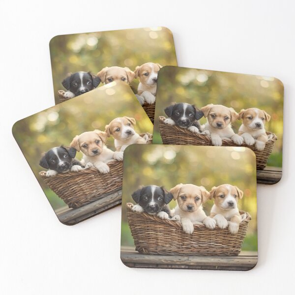 Item preview, Cute puppies in basket designed and sold by CatsAndDogs-TF.