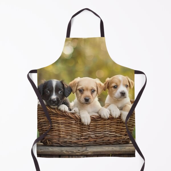 Item preview, Cute puppies in basket designed and sold by CatsAndDogs-TF.