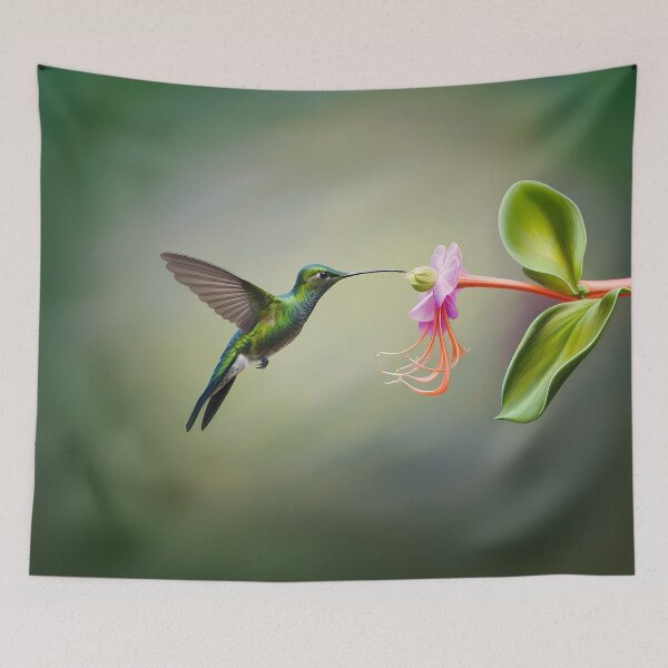 Item preview, Sword-billed Hummingbird Nectar Feast designed and sold by LivingArtClips.