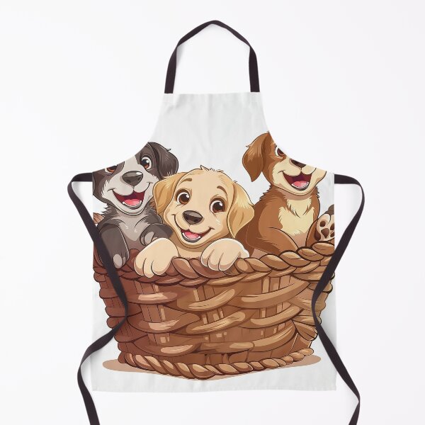 Item preview, Cartoon Puppies in basket designed and sold by CatsAndDogs-TF.